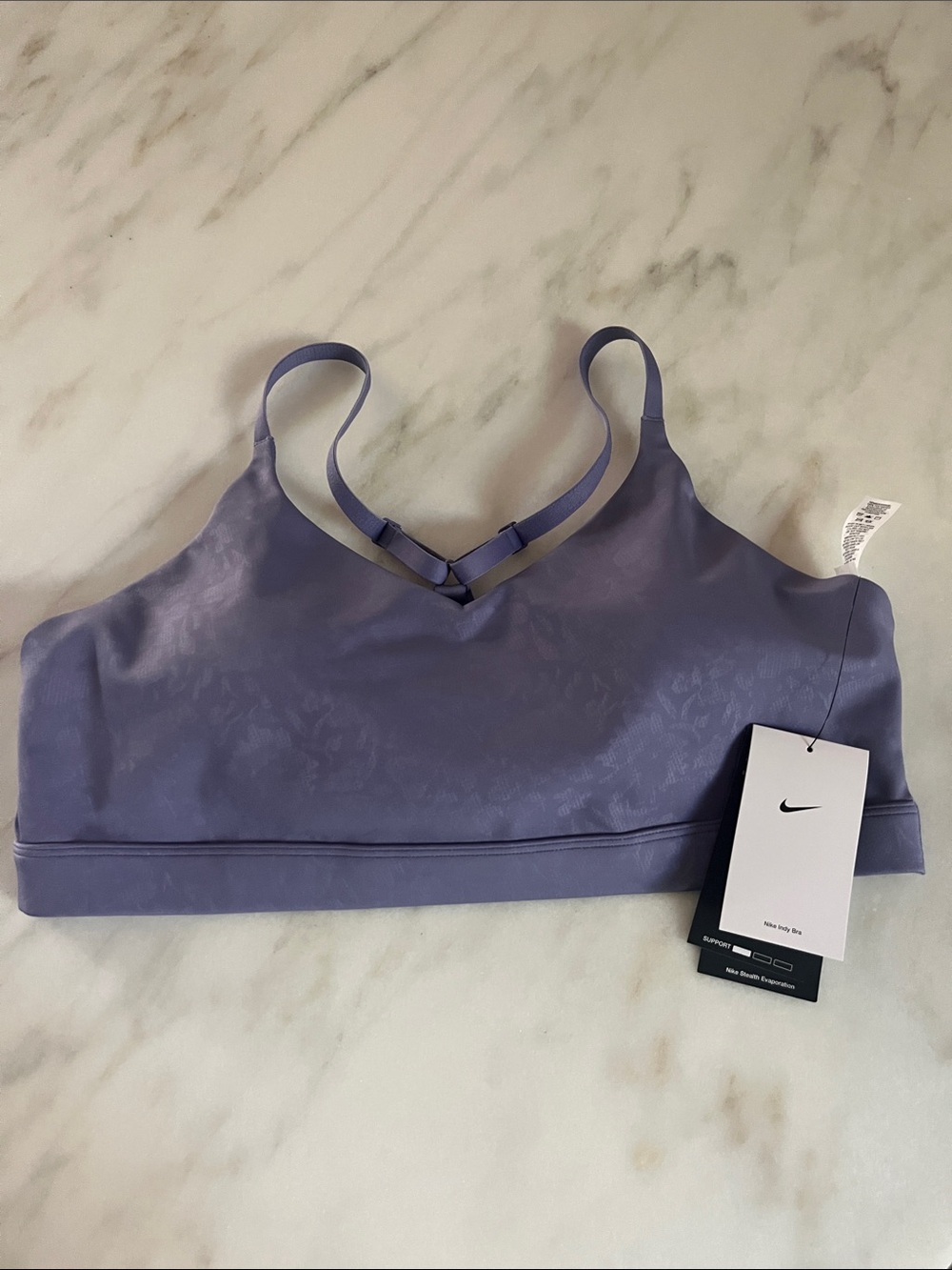 Nike Lavender Strappy Light Support Sports Bra, Nike Indy Bra